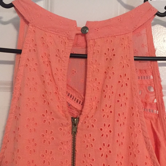 Coral pink halter neckline sundress - Picture 3 of 6